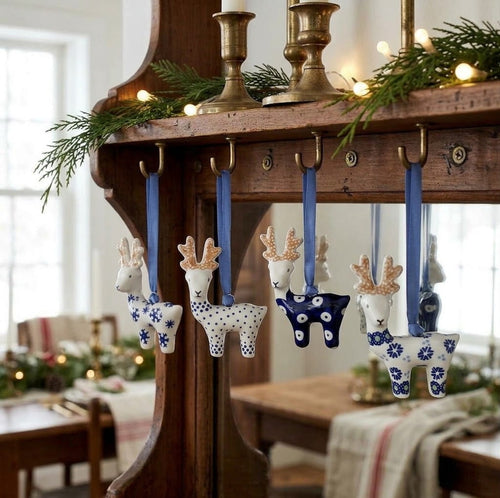 Small Dots Reindeer Ornament