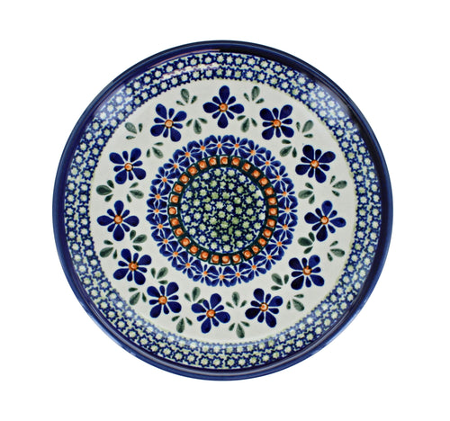 Mosaic Flower Dessert Plate Polish Pottery