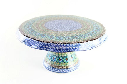 Mardi Gras Cake Plate Polish Pottery