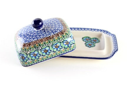 Mardi Gras Butter Dish Polish Pottery