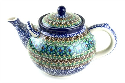 Mardi Gras Large Teapot Polish Pottery