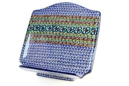 Mardi Gras Cookbook Holder Polish Pottery