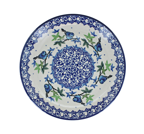 Mockingbird Dessert Plate Polish Pottery