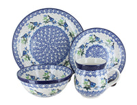 Polish Pottery Mockingbird 16 Piece Dinner Set