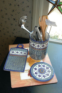 Mosaic Flower Cutting Board Polish Pottery