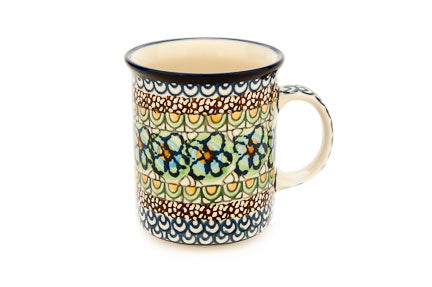 Mardi Gras Small Coffee Mug Polish Pottery
