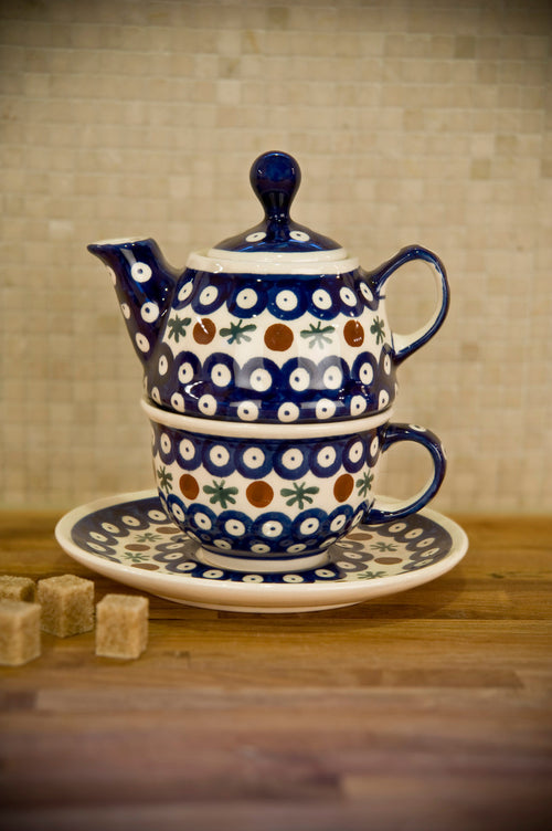 Nature Individual Teapot & Cup Polish Pottery