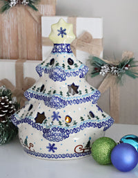 Noel Nights Christmas Tree Luminary Polish Pottery