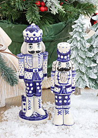Winter White Large Nutcracker Figurine Polish Pottery