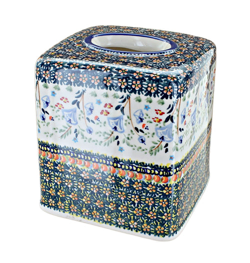 Polish Pottery Periwinkle Tissue Box