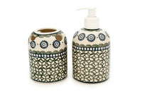 Maia Soap Dispenser & Toothbrush Holder Polish Pottery
