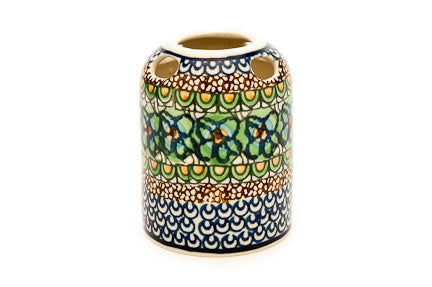 Mardi Gras Toothbrush Holder Polish Pottery