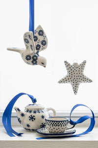 Festive Fir Dove Ornament Polish Pottery