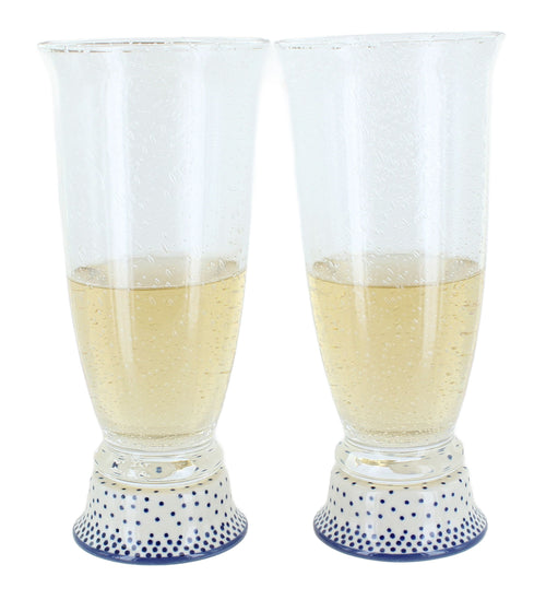 Polish Pottery Small Dots 2 Piece Beer Glass Set