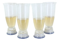 Polish Pottery Small Dots 4 Piece Beer Glass Set