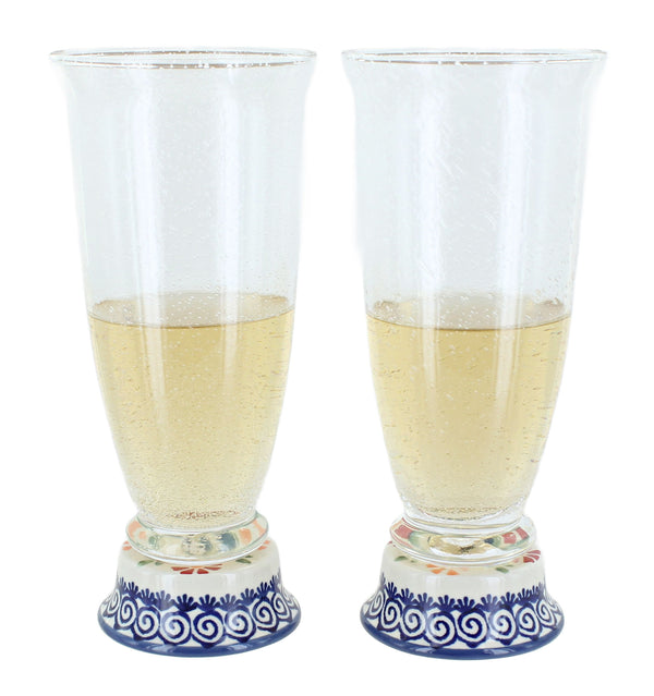 Garden Bouquet 2 Piece Beer Glass Set
