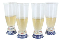 Polish Pottery Garden Bouquet 4 Piece Beer Glass Set