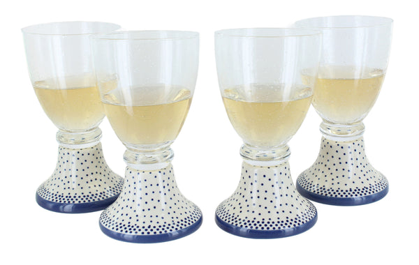 Small Dots 4 Piece Wine Glass Set