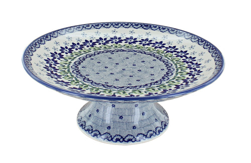 Polish Pottery Hallsey Pedestal Cake Plate