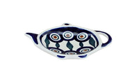 Polish Pottery Peacock Teabag Holder