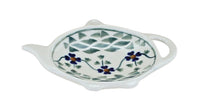 Polish Pottery Sage Floral Teabag Holder