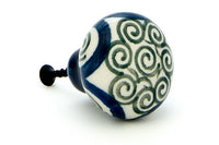 Peacock Swirl Drawer Pull Polish Pottery