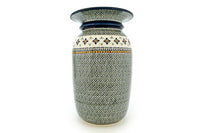 Mosaic Flower Tall Floor Vase Polish Pottery