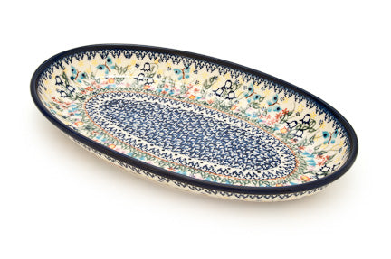 Garden of Eden Oval Platter Polish Pottery