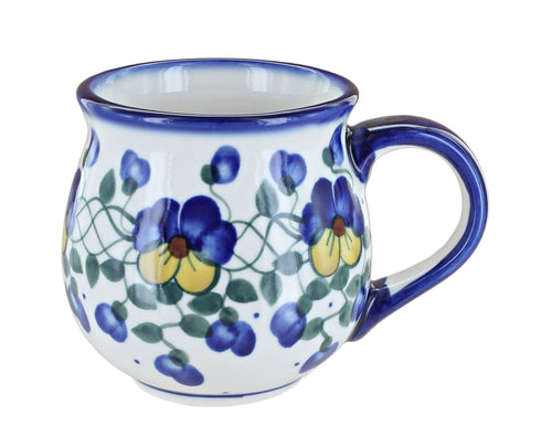 Polish Pottery Pansies Bubble Mug