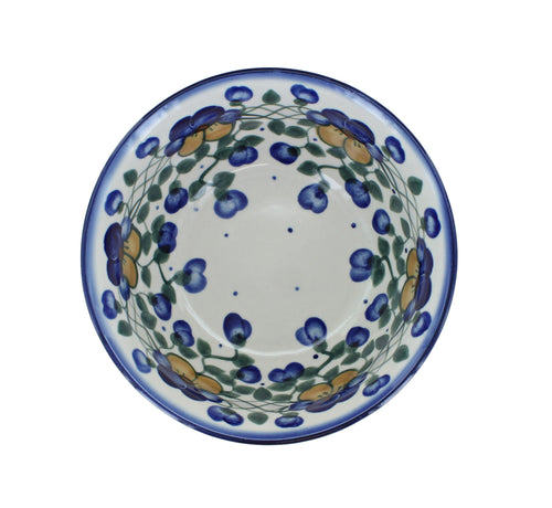 Pansies Cereal/Soup Bowl Polish Pottery