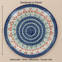 Peach Posy Dinner Plate Polish Pottery