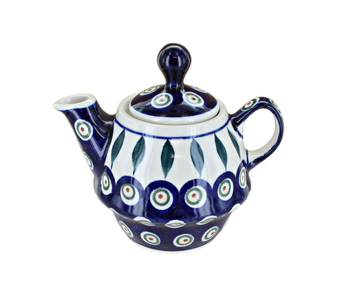 Peacock Individual Teapot Polish Pottery