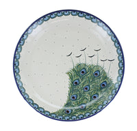 Peacock Feather Dinner Plate Polish Pottery