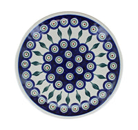 Peacock Dessert Plate Polish Pottery