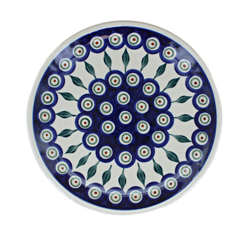 Peacock Dessert Plate Polish Pottery