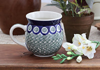 Peacock Swirl Bubble Mug Polish Pottery