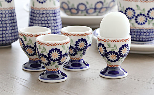 Peach Blossom Egg Cup Polish Pottery
