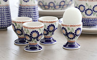 Peach Blossom Egg Cup Set Polish Pottery
