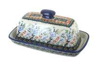Polish Pottery Periwinkle Butter Dish