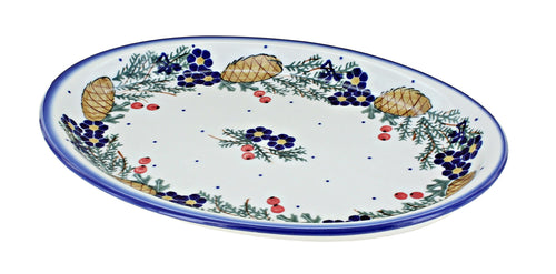 Polish Pottery Pinecone Oval Dish