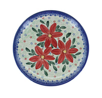 Poinsettia Dessert Plate Polish Pottery