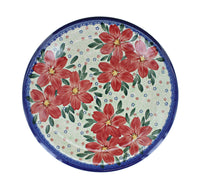 Poinsettia Dinner Plate Polish Pottery
