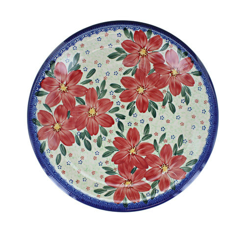 Poinsettia Dinner Plate Polish Pottery