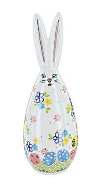 Polish Pottery Petal Patch medium bunny figurine