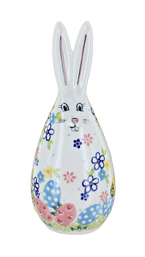 Polish pottery Petal Patch small bunny figurine