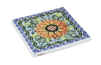 Polish pottery Sunflower Maze tile