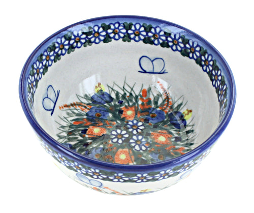 Spring Butterfly Cereal/Soup Bowl Polish Pottery