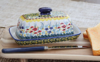 Prairie Garden Butter Dish Polish Pottery