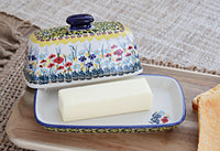 Prairie Garden Butter Dish Polish Pottery