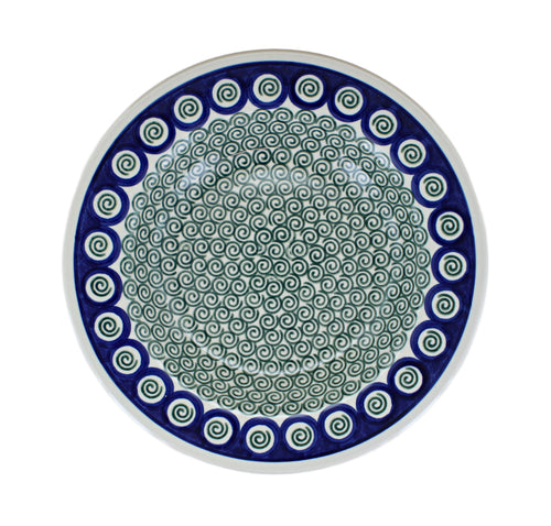 Peacock Swirl Soup Plate Polish Pottery